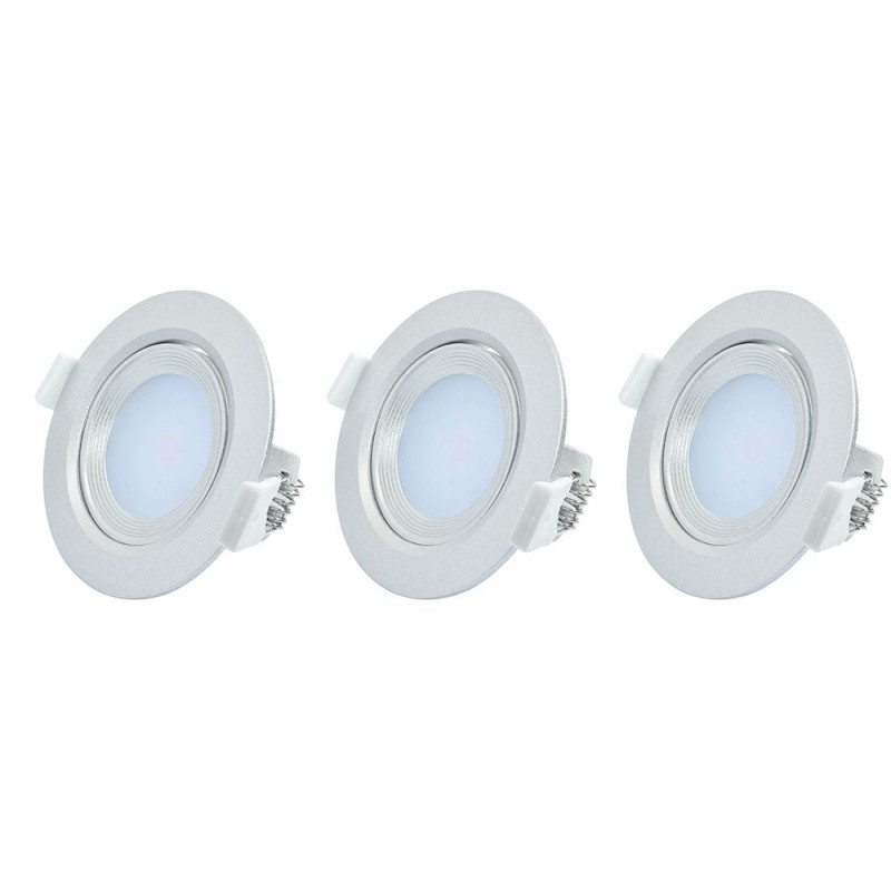 3 spots leds intégré 5W aluminium encastrement orientables