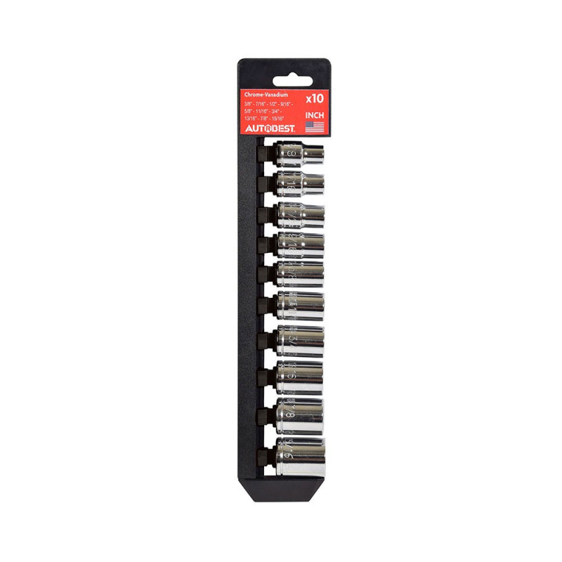 Jeu de 10 douilles US - inch -carré 1/2 "