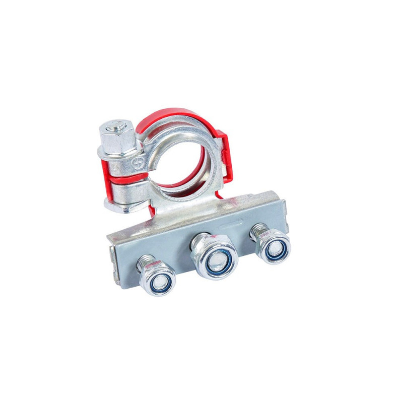 Cosse de batterie multi-connexions double anneaux rouge +