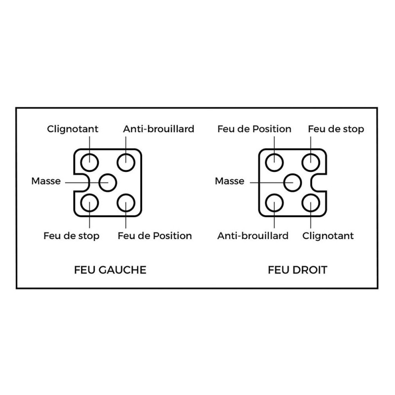 Faisceau électrique remorque connexion AJBA - Lg 5m