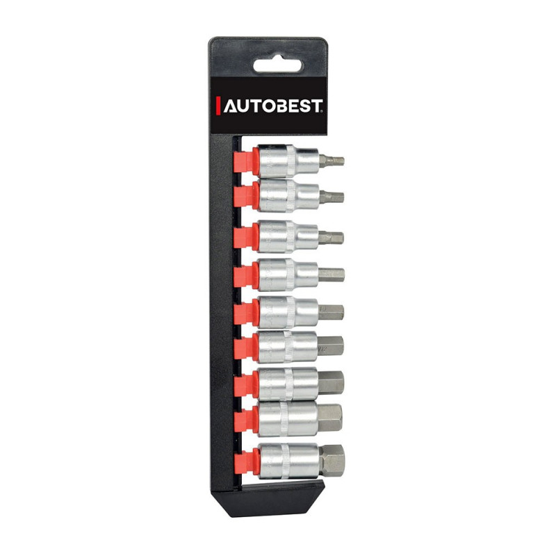 Jeux de 9 douilles embouts 6 pans BTR - carré 1/2''
