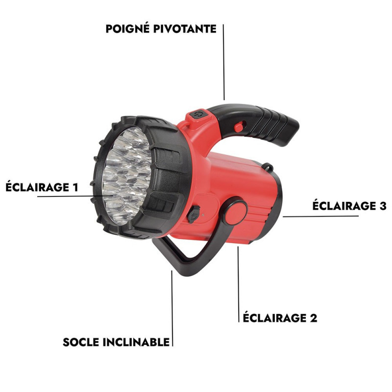 Lampe torche LED rechargeable - 3 fonctions