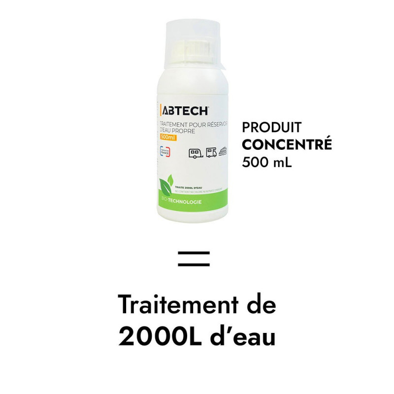 Solution décontaminante de réservoir eau propre
