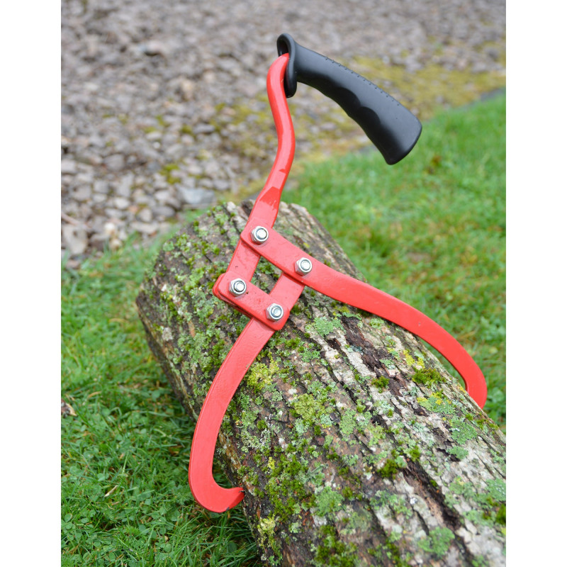 2 Crochets de levage pince à bois ouverture 27cm - Poignées antidérapantes - Manipulation du Bois de Jardin