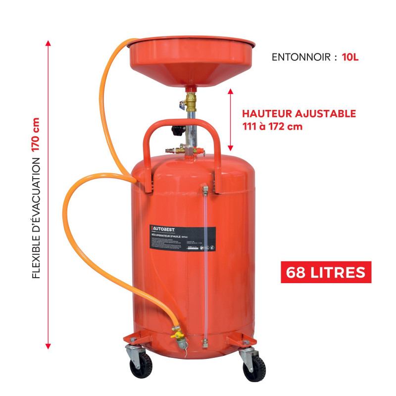 Récupérateur d'huile 68 litres