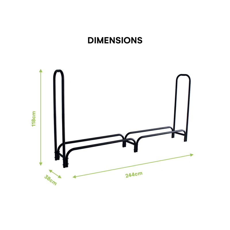 Ansobea 150x60x25cm Range-bûches Extérieur Intérieur Stockage de