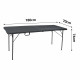Table de Jardin pliante noire - Imitation bois - Capacité 8 Personnes  - poignée de transport