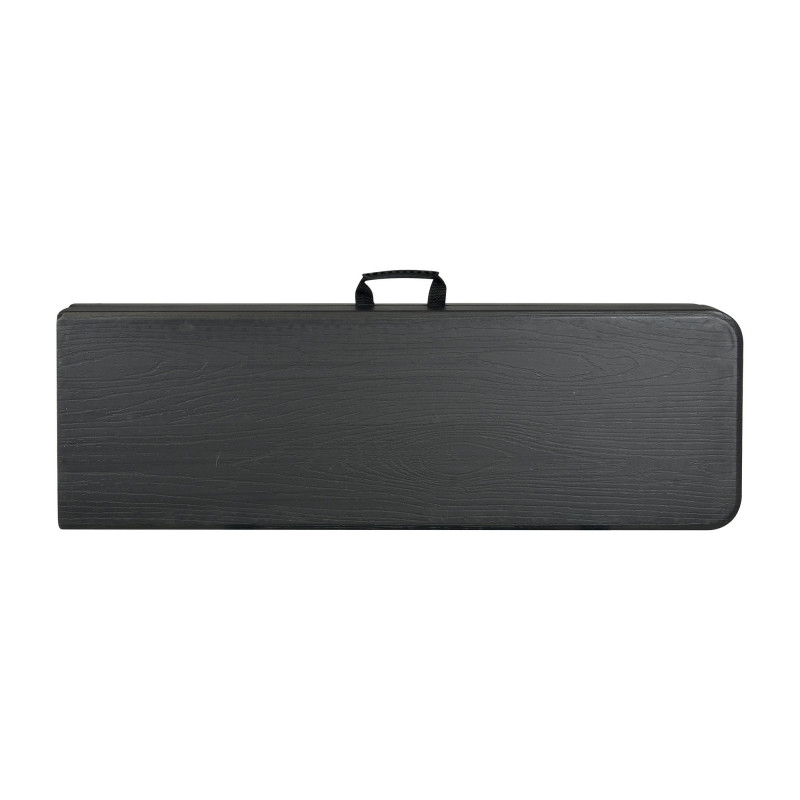 Banc pliant jardin noir - imitation bois - 182X30X43cm - Poignée de transport