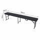 Banc pliant jardin noir - imitation bois - 182X30X43cm - Poignée de transport