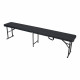 Banc pliant jardin noir - imitation bois - 182X30X43cm - Poignée de transport