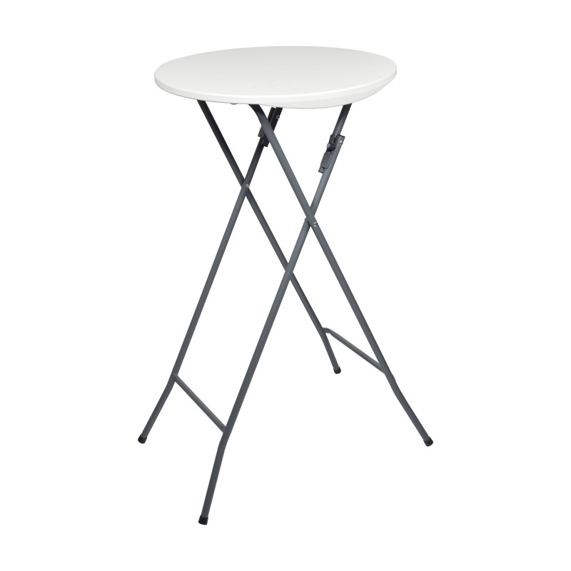 Mange debout Pliant  - Hauteur 110cm - Table haute pliable Diamètre 60cm - Plateau résine structure acier laquée