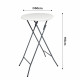 Mange debout Pliant  - Hauteur 110cm - Table haute pliable Diamètre 60cm - Plateau résine structure acier laquée