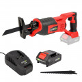 Scie sabre sans fil 18V Easy Full avec batterie et chargeur - Vitesse variable 0 à 3000 tr/min - 2 lames pour le bois et métal