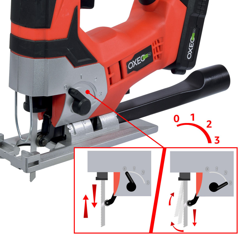 Scie sauteuse sans fil 18V Easy Full - avec batterie et chargeur - Coupe dans le Bois 70mm Métal 5mm - 0-45° Coupe en Biseau
