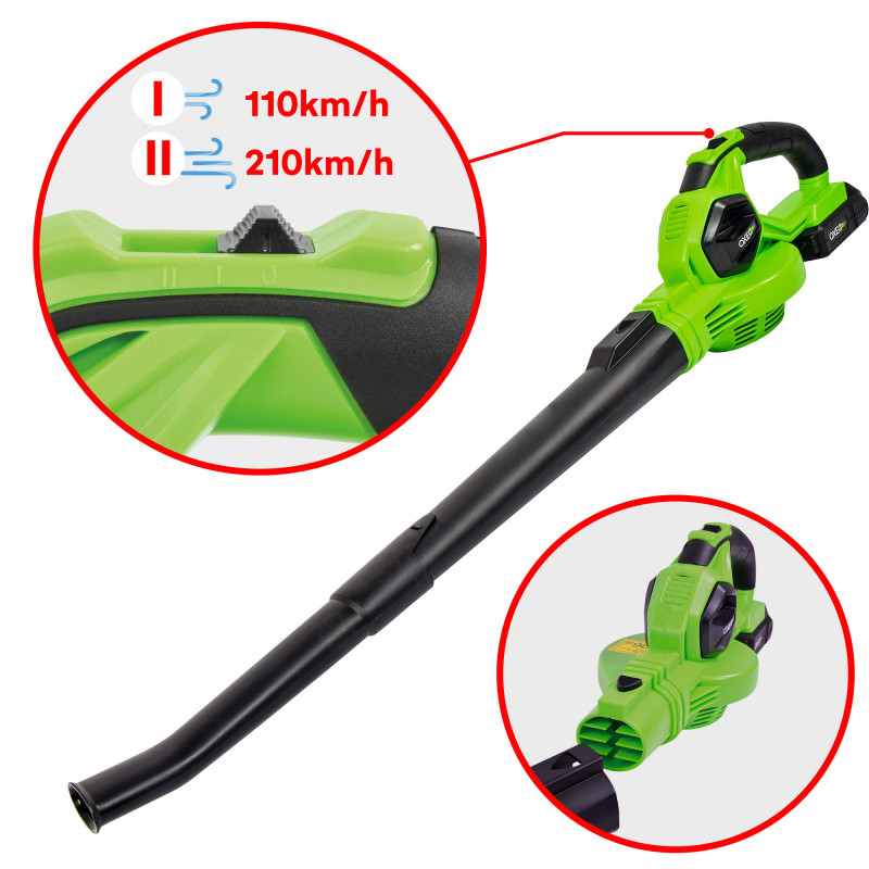 Souffleur batterie 18V Easy Full avec batterie et chargeur - Feuilles mortes -  Vitesse Max 210 km/h - Léger ergonomique