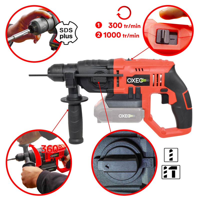 Marteau perforateur sans fil 18V Easy Full 1.2 joules - sans batterie