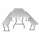 Table et bancs de jardin - Table pliante jardin - Table pique nique + 2 bancs pliants camping  - Blanc