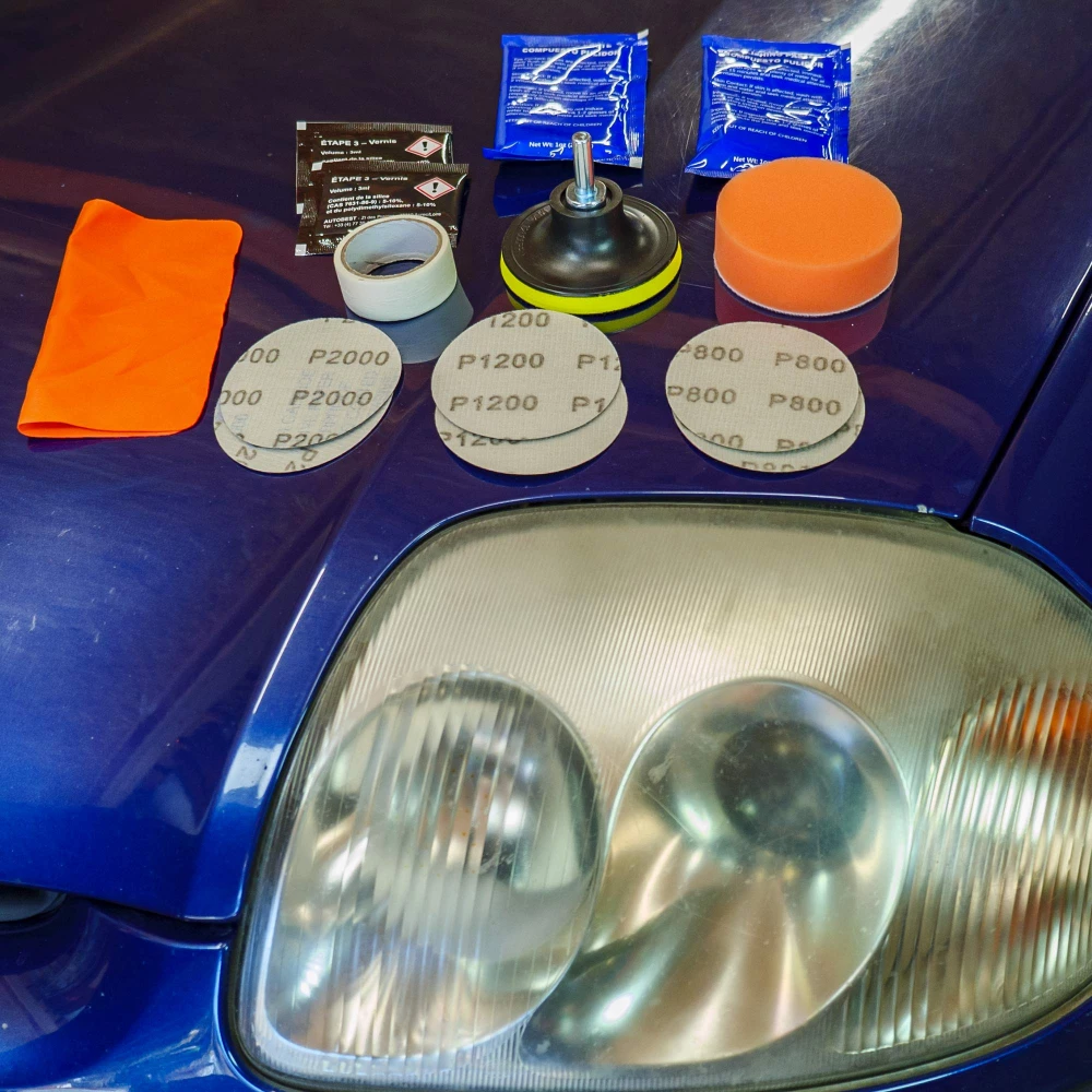 Kit Restauration Phares Voiture - Tasse D'atomisation + Couvercle + Joint D'étanchéité - Pour Nettoyage Et Traitement Phares Jaunis