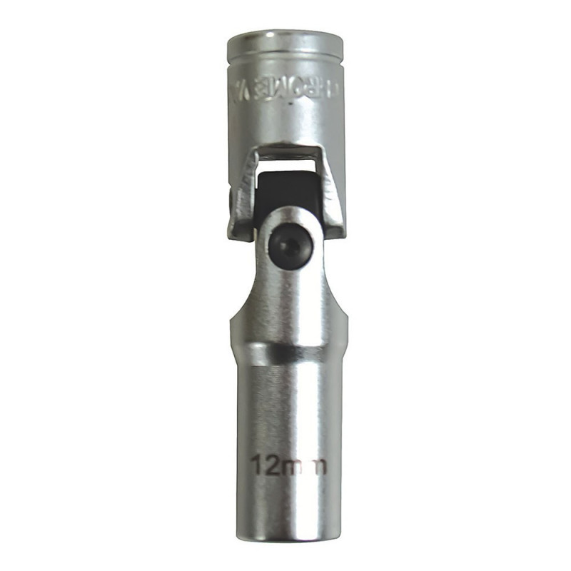 Douille bougie cardan 12 mm - carré 3/8 - 6 pans chrome vanadium
