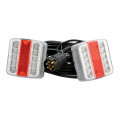 Equipement signalisation blanc rouge avec aimants magnetiques, long. Câble 7,5 m
