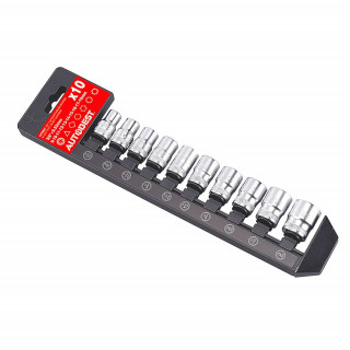 Coffret de 10 douilles 3/8'' : 9/10/11/12/13/14/15/16/17/19 mm, finition mat