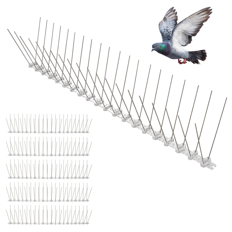 Pics Anti-Pigeon 3 mètres - Répulsif Pigeons Corbeaux - Pointes inox - Flexible - Installation Facile Balcon, Fenêtre