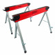 Tréteaux Pliables X 2 -1000kg - Métal - Surface Antidérapante - Poignées de transport - Largeur 48mm - Tréteau chantier atelier