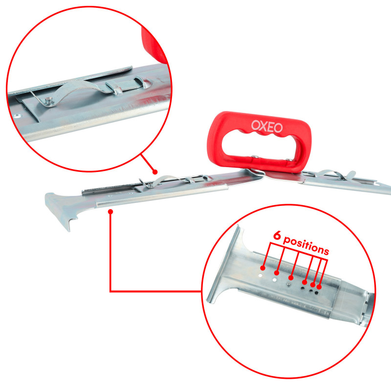 Lève dalle Porte dalle 1 main - Réglable de 40 à 60cm - Poignée ergonomique - Lever et poser dalles et carrelage