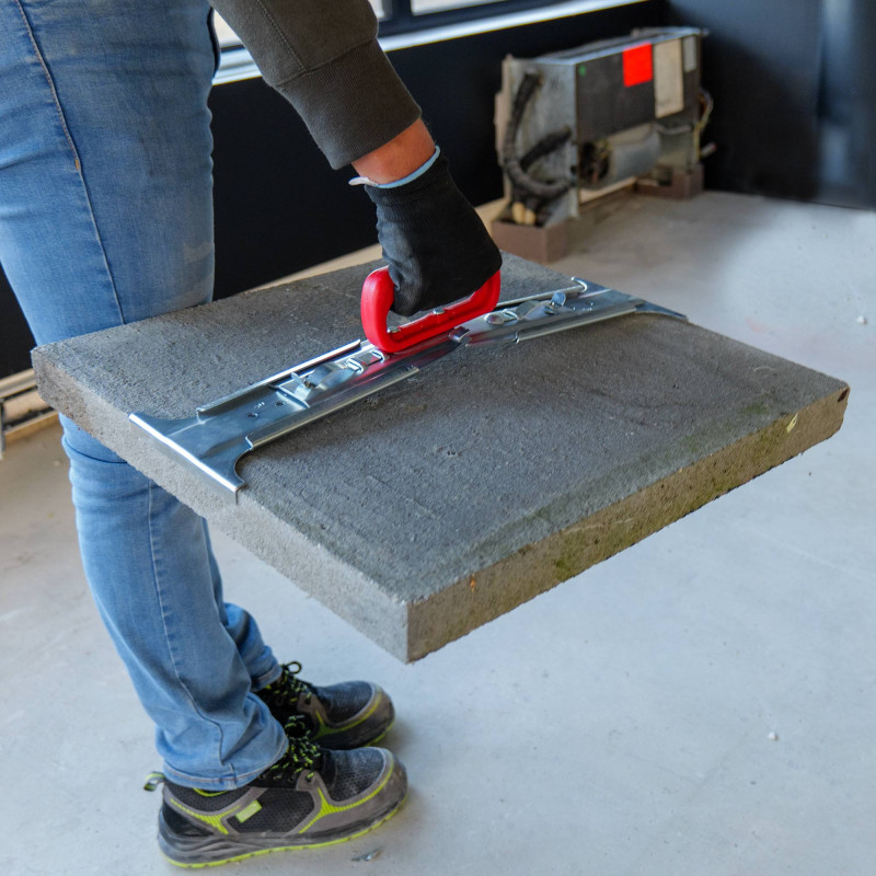 Lève dalle Porte dalle 1 main - Réglable de 40 à 60cm - Poignée ergonomique - Lever et poser dalles et carrelage