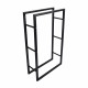Range bûches robuste en acier - Porte bûches Intérieur extérieur - Support Rangement Bois de cheminée - 100 x 60 x 24 cm - Noir