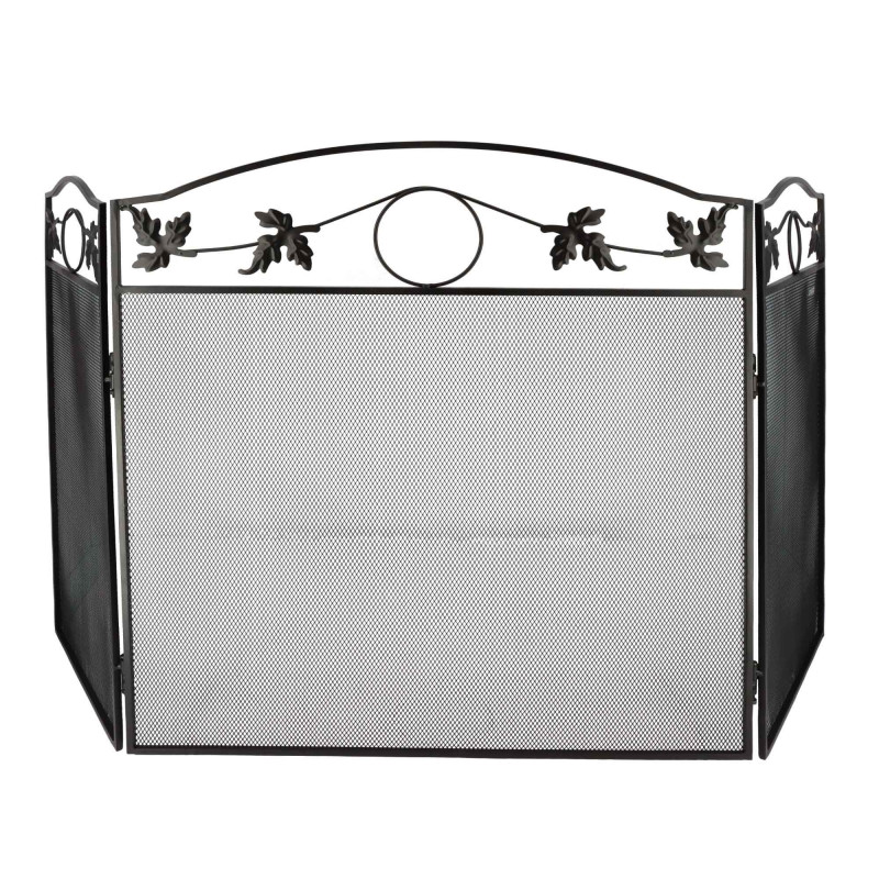 Grille de protection cheminée - Pare feu cheminée - Pliable 3 panneaux - Longueur 131cm - Hauteur 73cm - Acier - Décoratif