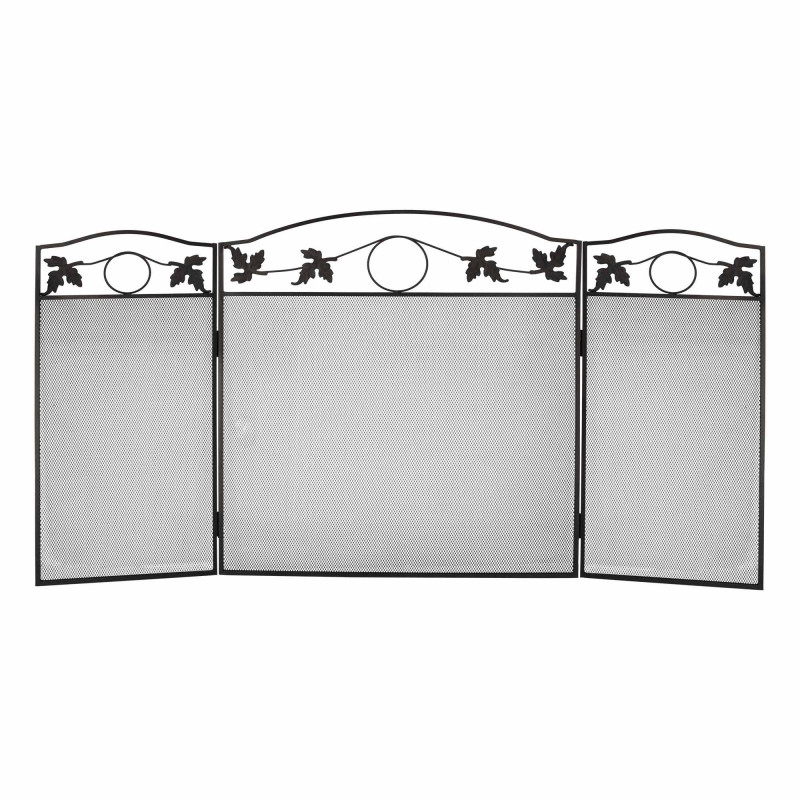 Grille de protection cheminée - Pare feu cheminée - Pliable 3 panneaux - Longueur 131cm - Hauteur 73cm - Acier - Décoratif
