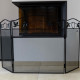 Grille de protection cheminée - Pare feu cheminée - Pliable 3 panneaux - Longueur 131cm - Hauteur 73cm - Acier - Décoratif