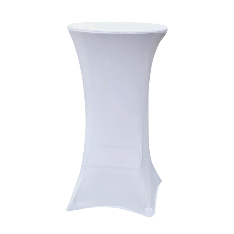Housse mange debout 60cm blanc - House de protection table haute de bar - Pour diamètre de table 60cm - couleur blanc