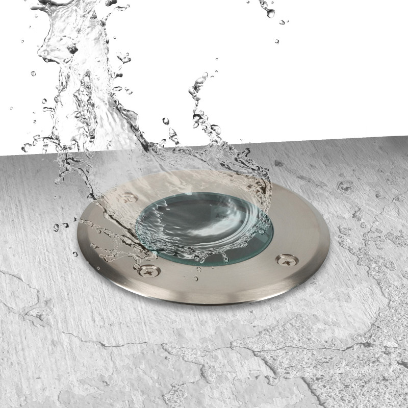 Spots encastrables X6 - Extérieur - Couvercle inox - Pour Ampoule LED GU10 - Etanche IP67 - Spot terrasse - Éclairage jardin
