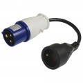 Adaptateur pour caravane 2 phases et terre avec Câble 0,3x1.5 mm