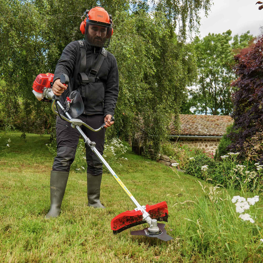 Débroussailleuse Sans Fil 21V Avec 2 Batteries 4.0Ah - 3 Lames Incluses - Tête Rotative 90°