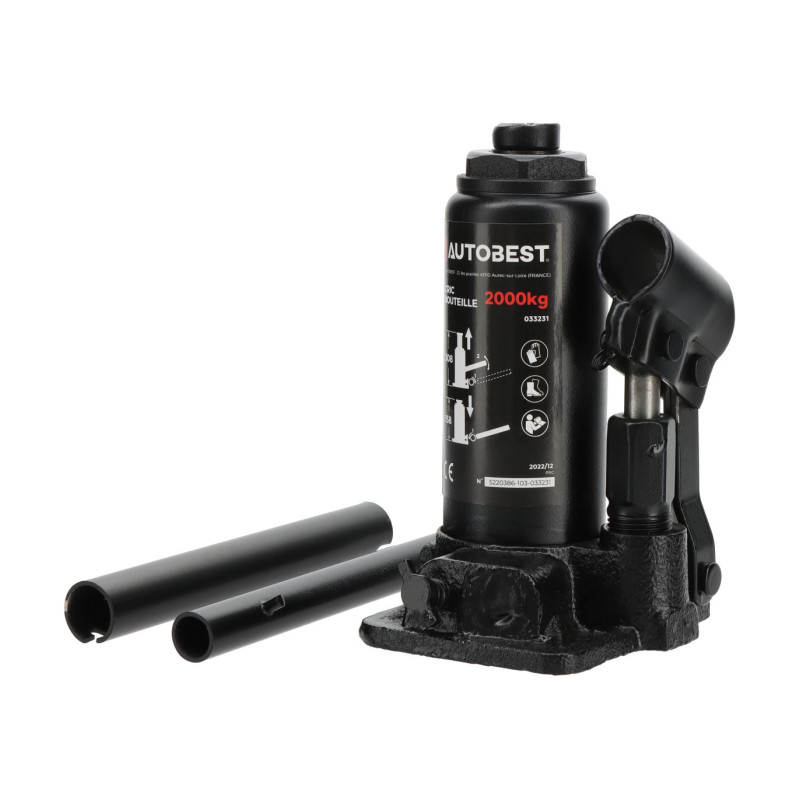 Cric hydraulique bouteille 2 Tonnes de 158 à 308 mm - AUTOBEST
