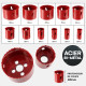 Coffret scie cloches Bi-métal HSS - 17 pièces - Diamètre 20 à 68 mm - Profondeur Coupe 40mm - Perçage métal - bois - PVC