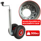 Roue Jockey double - Tube métal 48mm - Pneus increvable 260x85mm  - Pour caravane et remorque