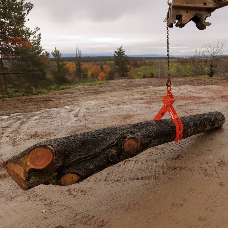 Pince forestière double capacité 1500 kg - pour troncs max 100cm - Pince de levage 4 mandrins de serrage - Force 1,5 tonnes