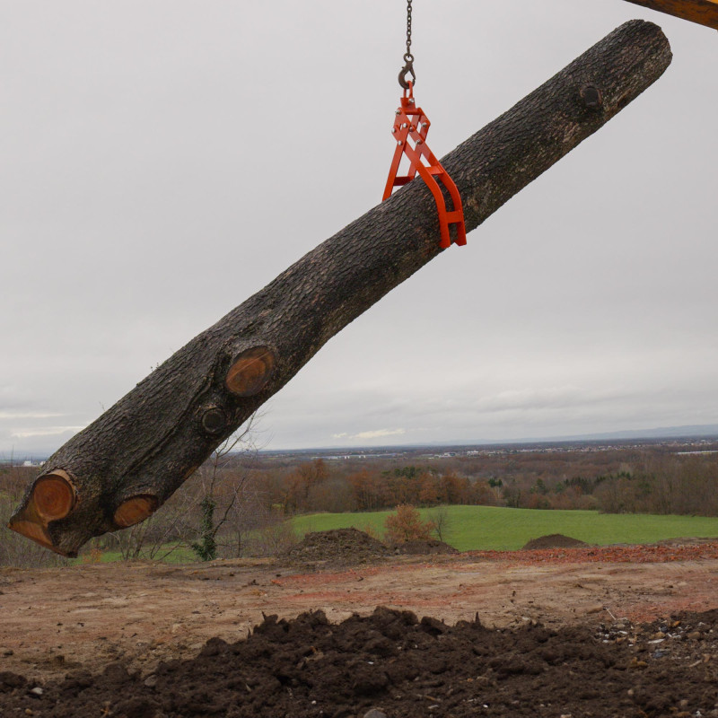 Pince forestière double capacité 1500 kg - pour troncs max 100cm - Pince de levage 4 mandrins de serrage - Force 1,5 tonnes