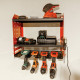 Étagère Murale Rangement Outils Électroportatifs - pour Perceuse - Meuleuse - 4 emplacements - Passage pour Câbles - 45kg