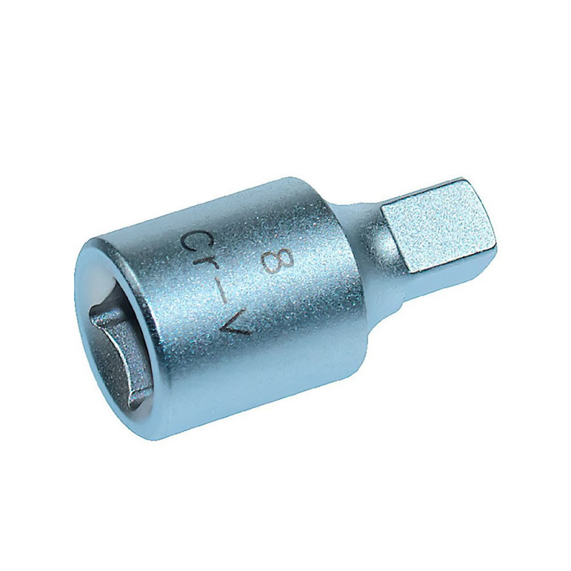 Embout de vidange, chrome vanadium, male,  3/8, carré, 8 mm