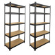 Lot de 2 étagères modulables charges lourdes noire - métal - 5 plateaux - 875 Kg - 180 x 90 x 40cm - rangement garage atelier