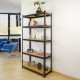 Lot de 2 étagères modulables charges lourdes noire - métal - 5 plateaux - 875 Kg - 180 x 90 x 40cm - rangement garage atelier