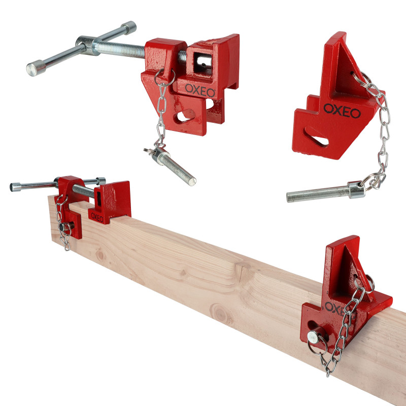 Têtes de serre joint dormant X2 - En fonte - pour bois 27mm - Système auto serrant - Adaptable à la longueur souhaitée