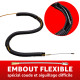 Aiguille tire fil 4mm sur dévidoir plastique - longueur 25m - Tire câble électricien - Fibre de verre 4mm - 3 embouts