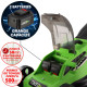 Tondeuse à gazon sans fil batterie 18V - Largeur 38cm Hauteur de coupe 25-65mm - Surface 500m² - 2 Batteries grande capacité 4Ah