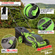 Tondeuse à gazon sans fil batterie 18V - Largeur 38cm Hauteur de coupe 25-65mm - Surface 500m² - 2 Batteries grande capacité 4Ah